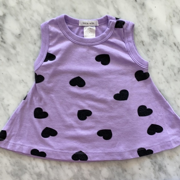 Little Mish Purple Heart Top Dress with Hearts - Picture 3 of 7